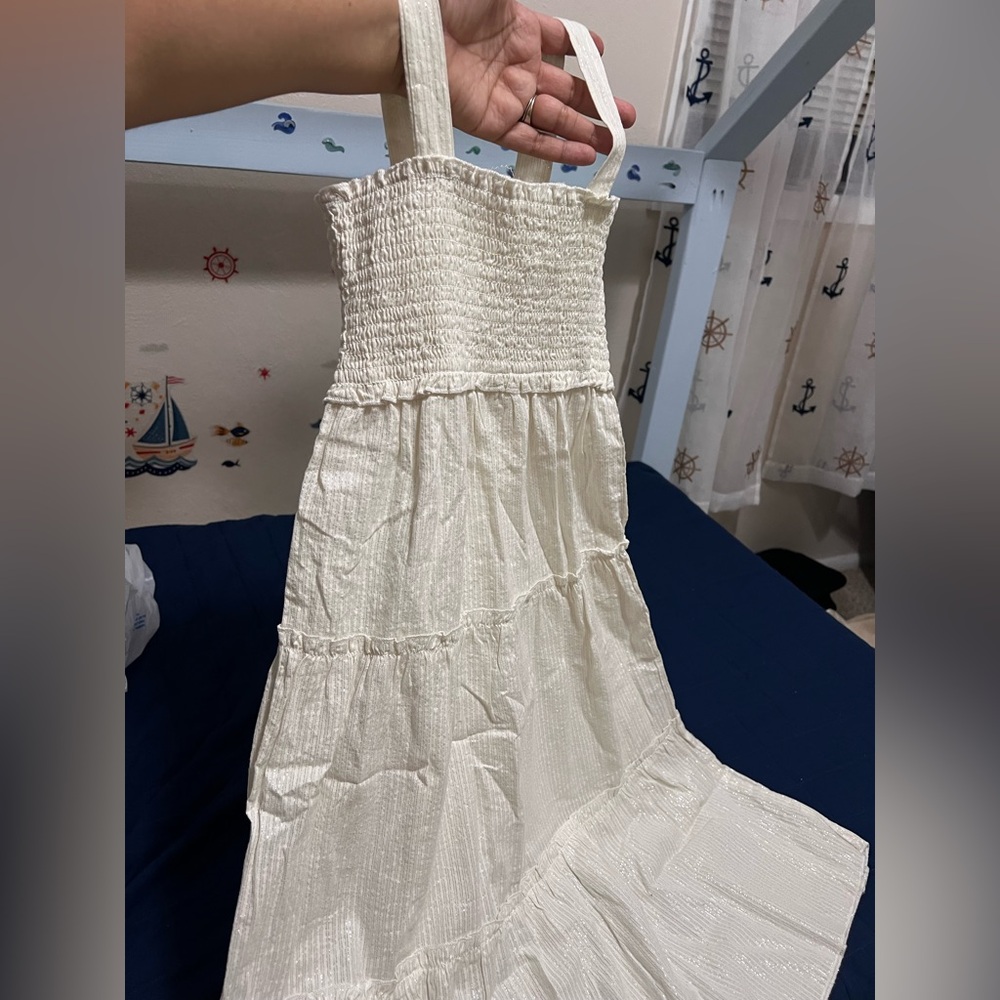 Charming Cream Tiered Maxi Dress for Kids. New no taggs